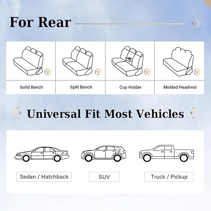 Coverado Purple Car Seat Covers, Back Car Seat Cover, Leather Seat Cover, 3-Pieces Car Seat Cushion, Luxury Seat Cover Seat Protector Universal Fit Most Cars Trucks SUV