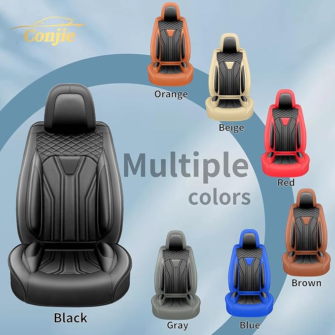 Fit Frontier Car Seat Covers Premium Leather for Nissan Frontier 2009-2025 2026. Waterproof, Breathable, Scratch-Resistant & All-Weather Seat Cushion Protector(Full Set All Black)