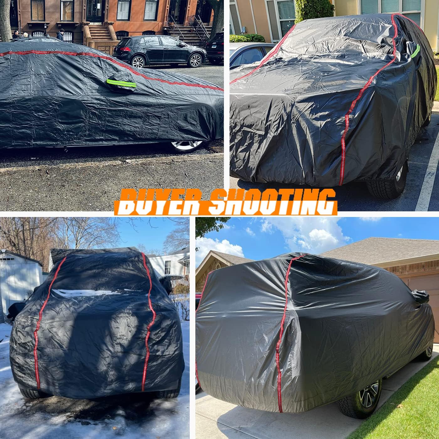 Breathable New Material, Waterproof Car Cover, Locks and Zipper Doors, Sunscreen Waterproof UV Prevention Snowproof Wind and Windproof,Suitable for Indoor Outdoor,for SUV (191" to 200") B12