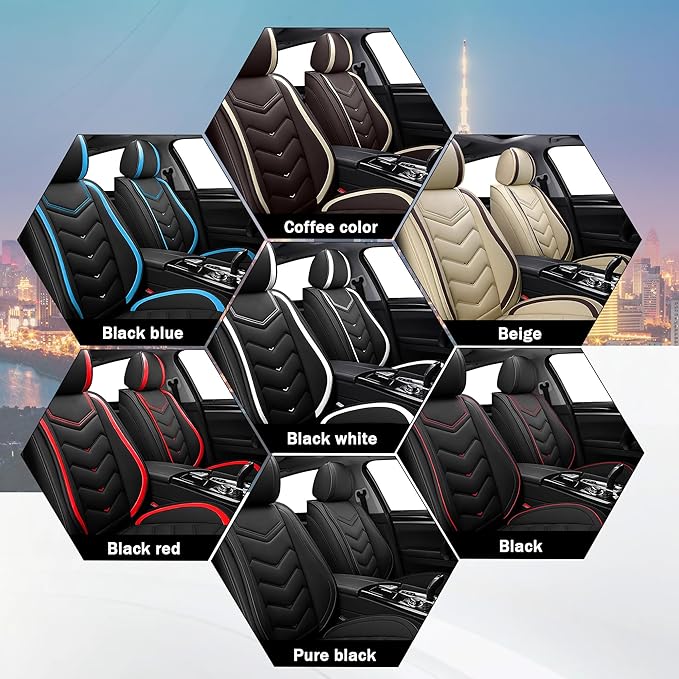 CTDS Car Seat Covers for Honda Accord 2000-2026, Stylish Sport Seat Cover, Premium Nappa Leather Car Seat Cover. Automobile Seat Covers Sets.(Standard 2 Seats/Black Red)