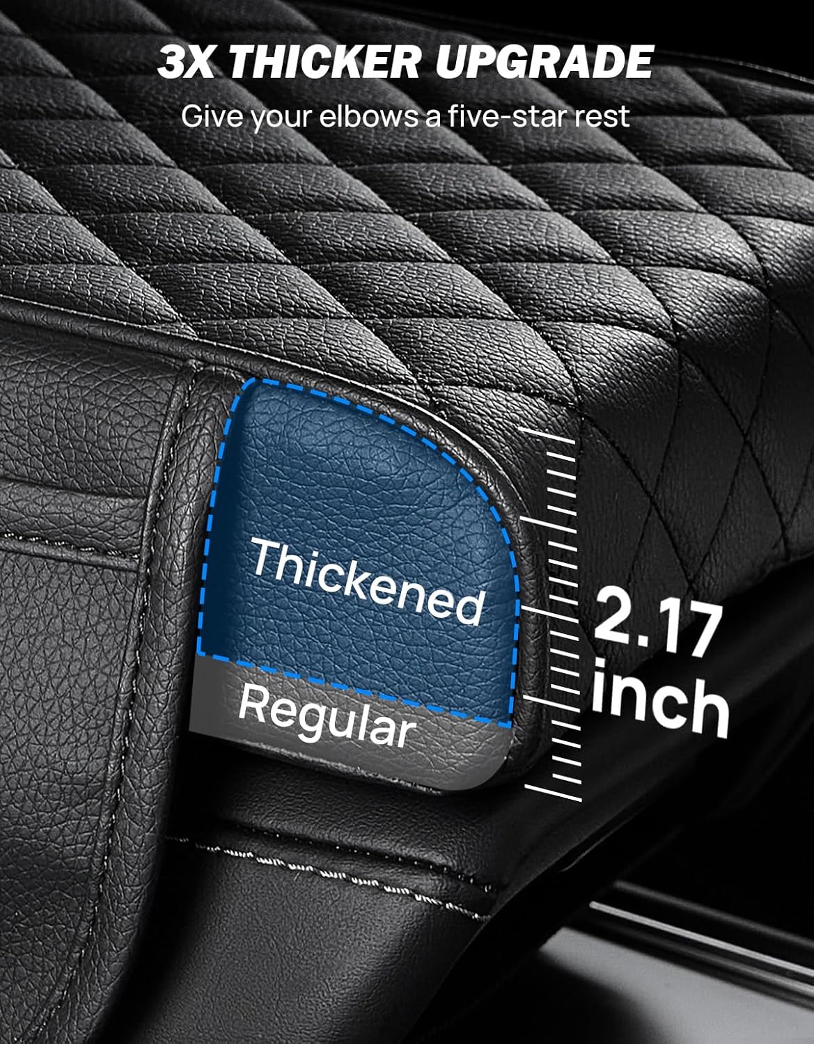 JOYTUTUS Center Console Cover for SUV Sedan, Thick Arm Rest Pad with Storage Bag Leather Middle Console Protector, โ12.6" x 7.8" x 2.16"
