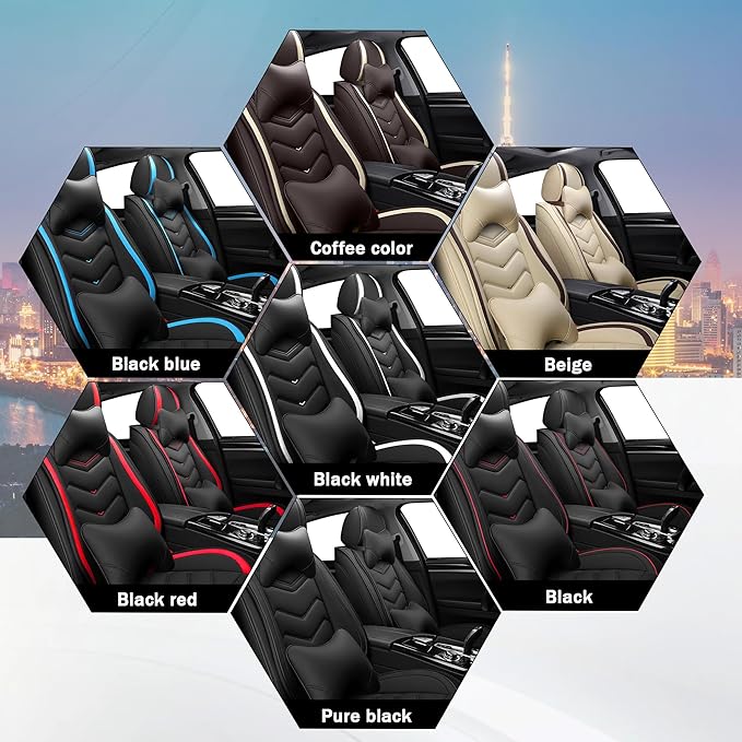 CTDS Car Seat Covers for Honda Civic 2000-2026, Stylish Sport Seat Cover, Premium Nappa Leather Car Seat Cover. Automobile Seat Covers Sets.(Luxury 5 Seats/Beige)