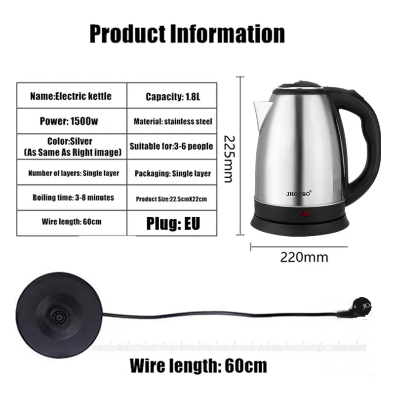JHOTOO 1.8L Stainless Steel Kettle