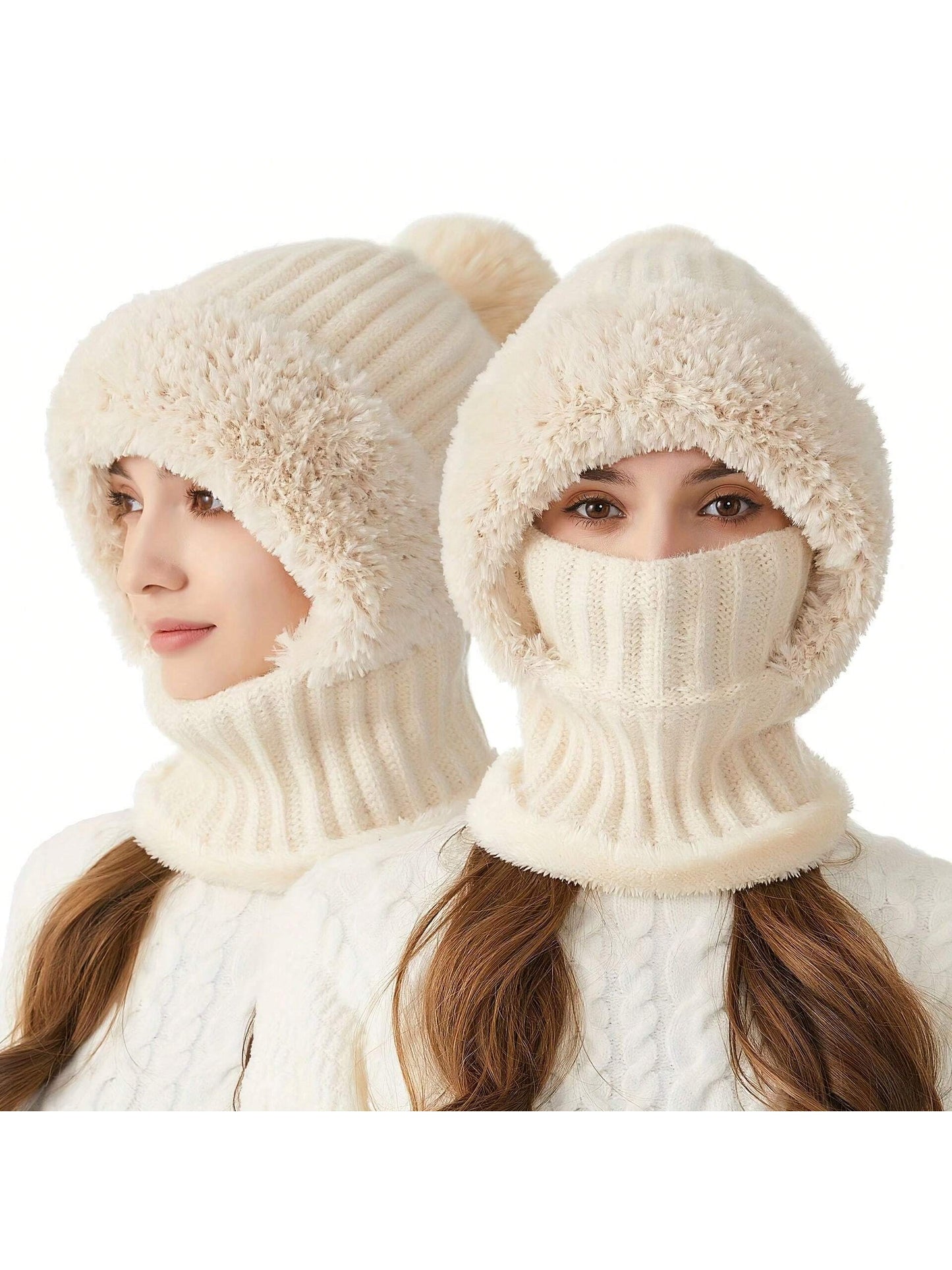 WarmthMax Thermal Lined Knit Hat - Cream