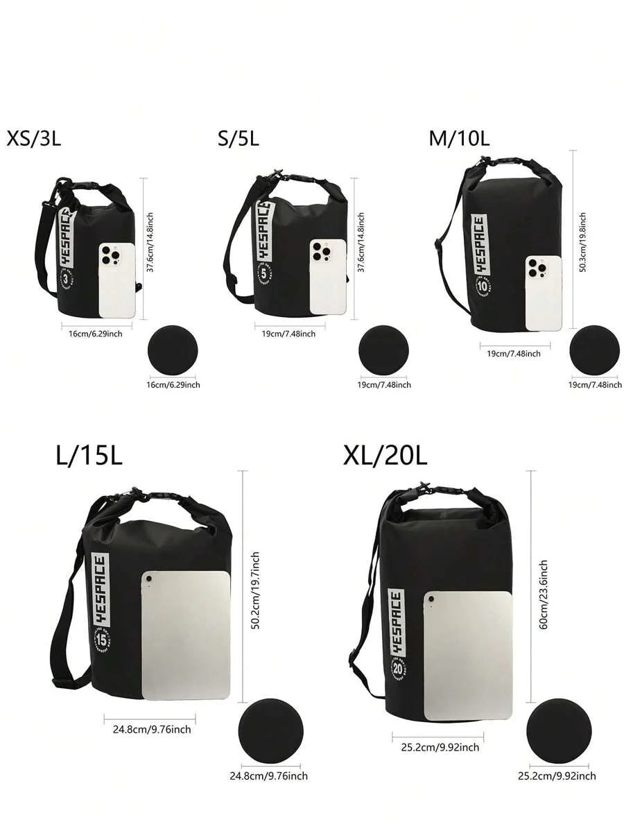 YESPACE Waterproof PVC Dry Bag Backpack With Mesh Pocket