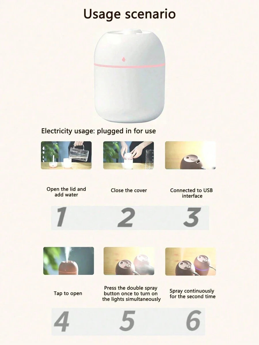 USB-powered 220ml Mini Droplet-Shaped Portable Air Humidifier & Essential Oil Diffuser