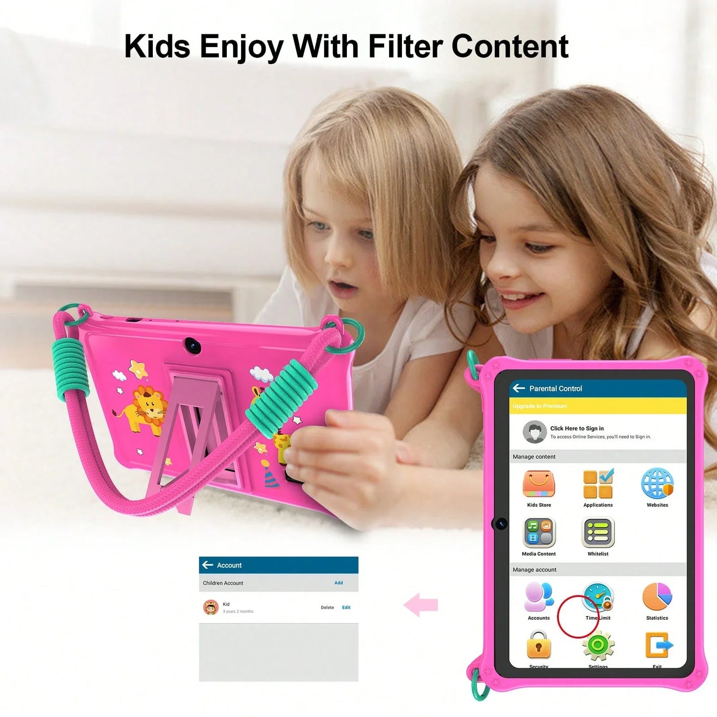 PRITOM 7-Inch Kids Android Tablet