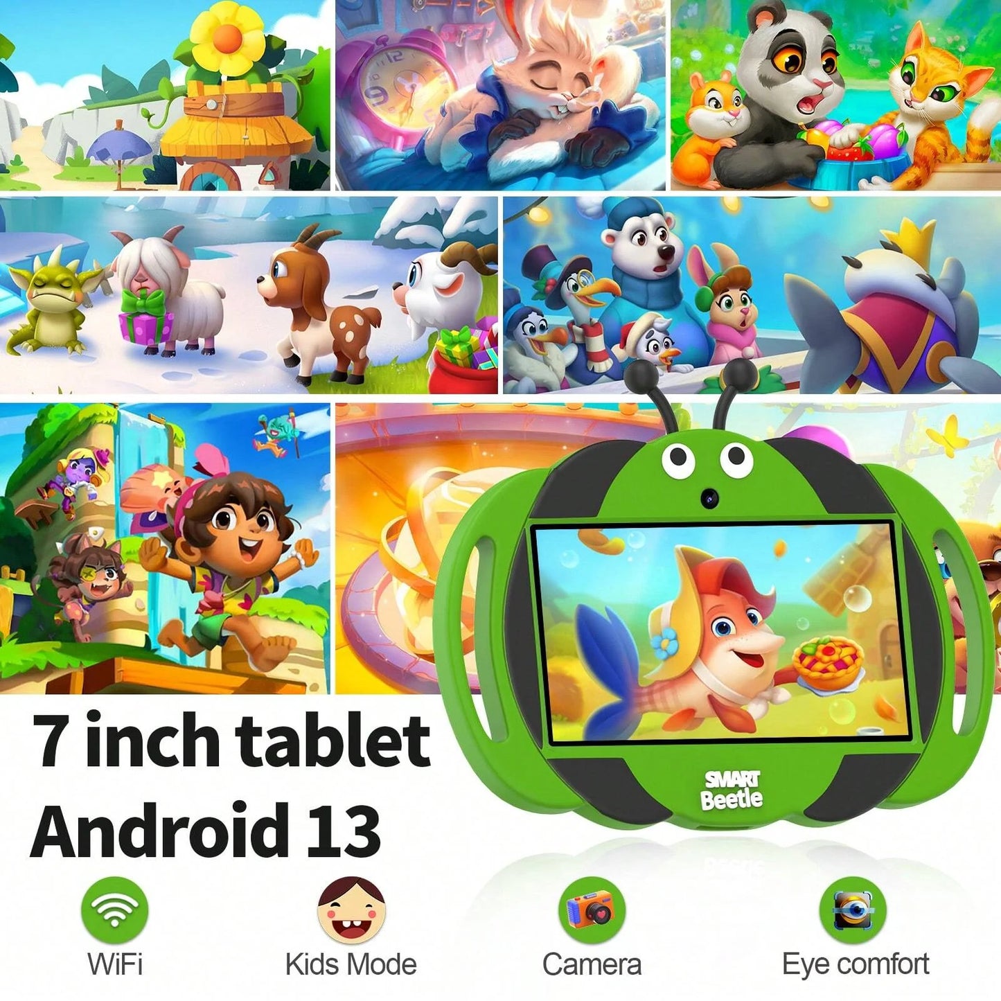PRITOM 7-Inch Kids Learning Tablet