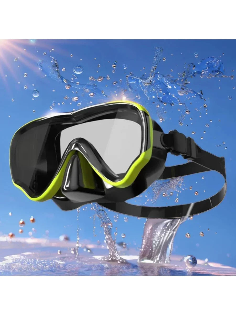 Adult Scuba Diving Mask, Tempered Glass One-Piece Mask