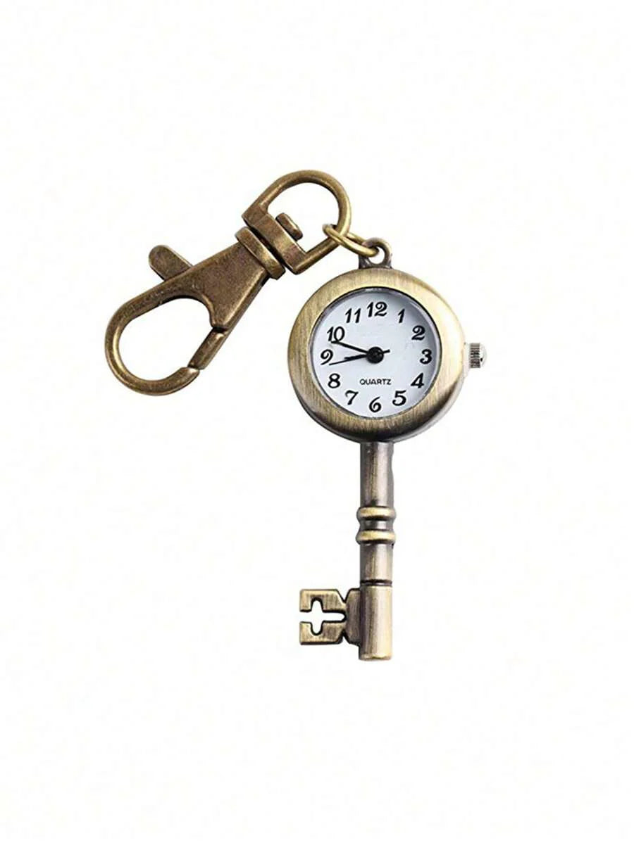 Key Shape Pocket Watch Pocket Watch Vintage Bronze Keychain