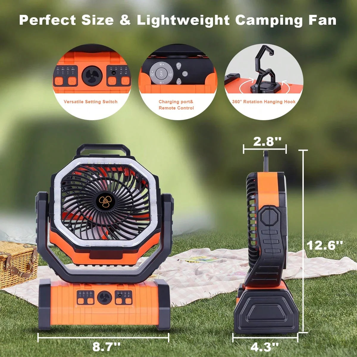 BDQ 20000mAh Portable Camping Fan