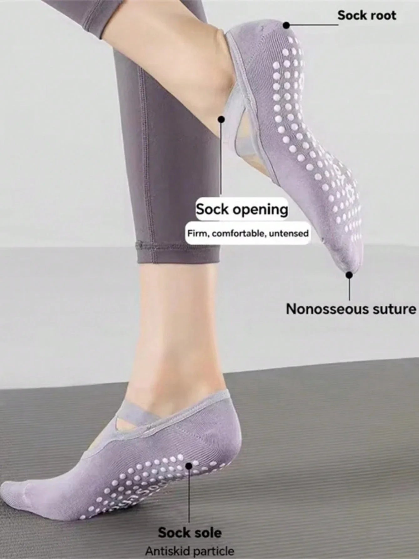 Non-Slip Pilates Yoga Socks Pair