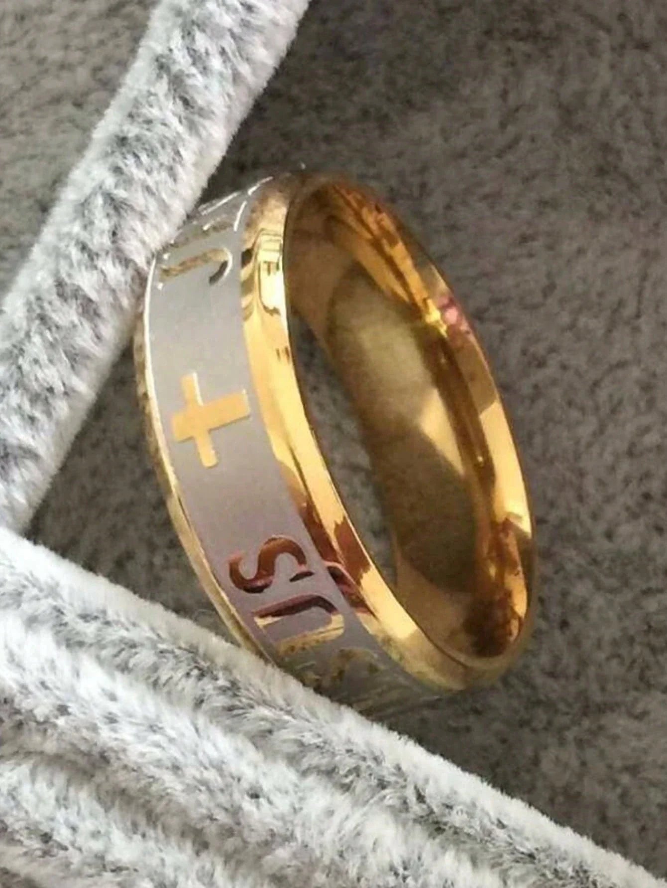 Titanium Steel Jesus Cross Ring
