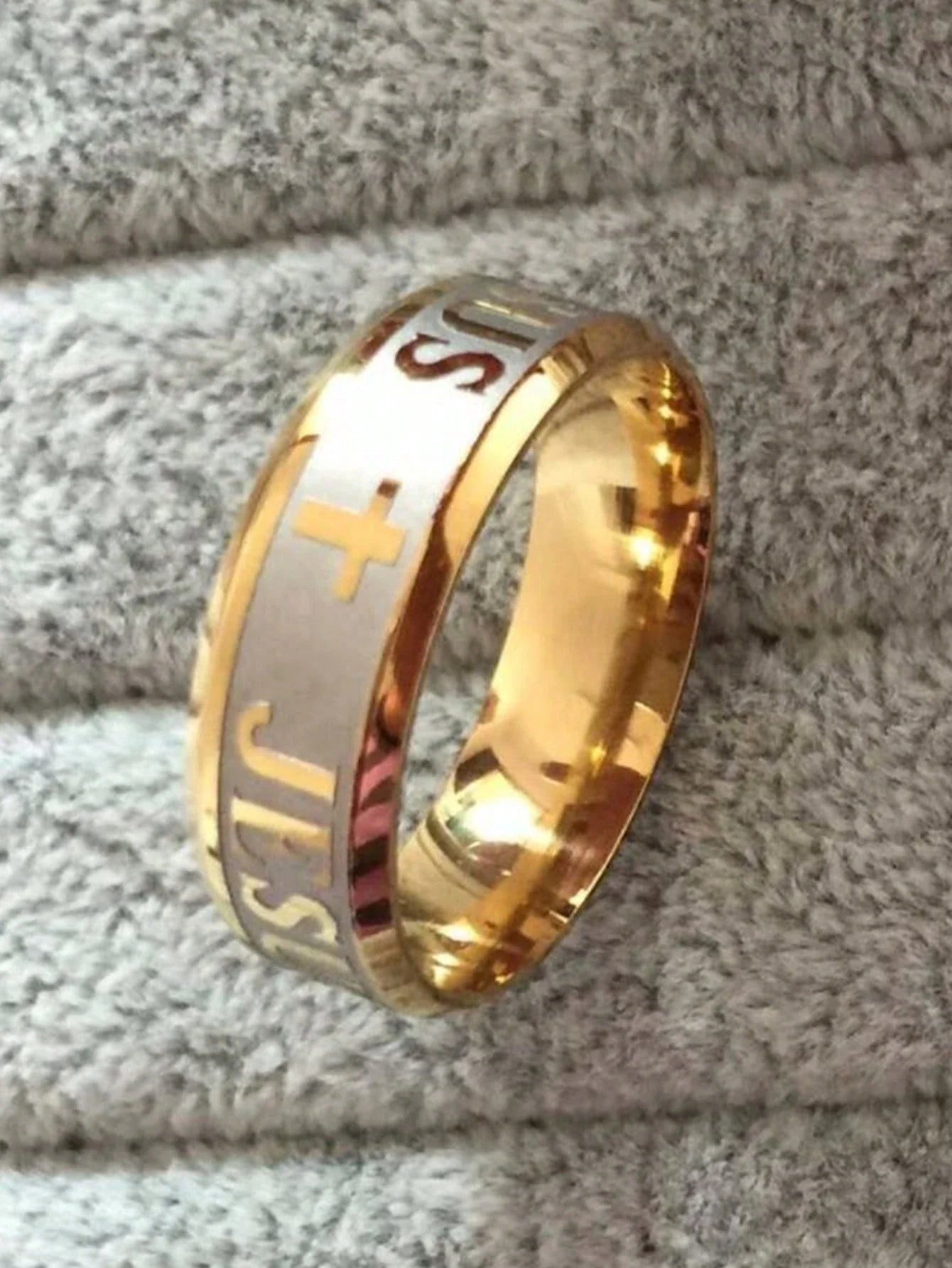 Titanium Steel Jesus Cross Ring