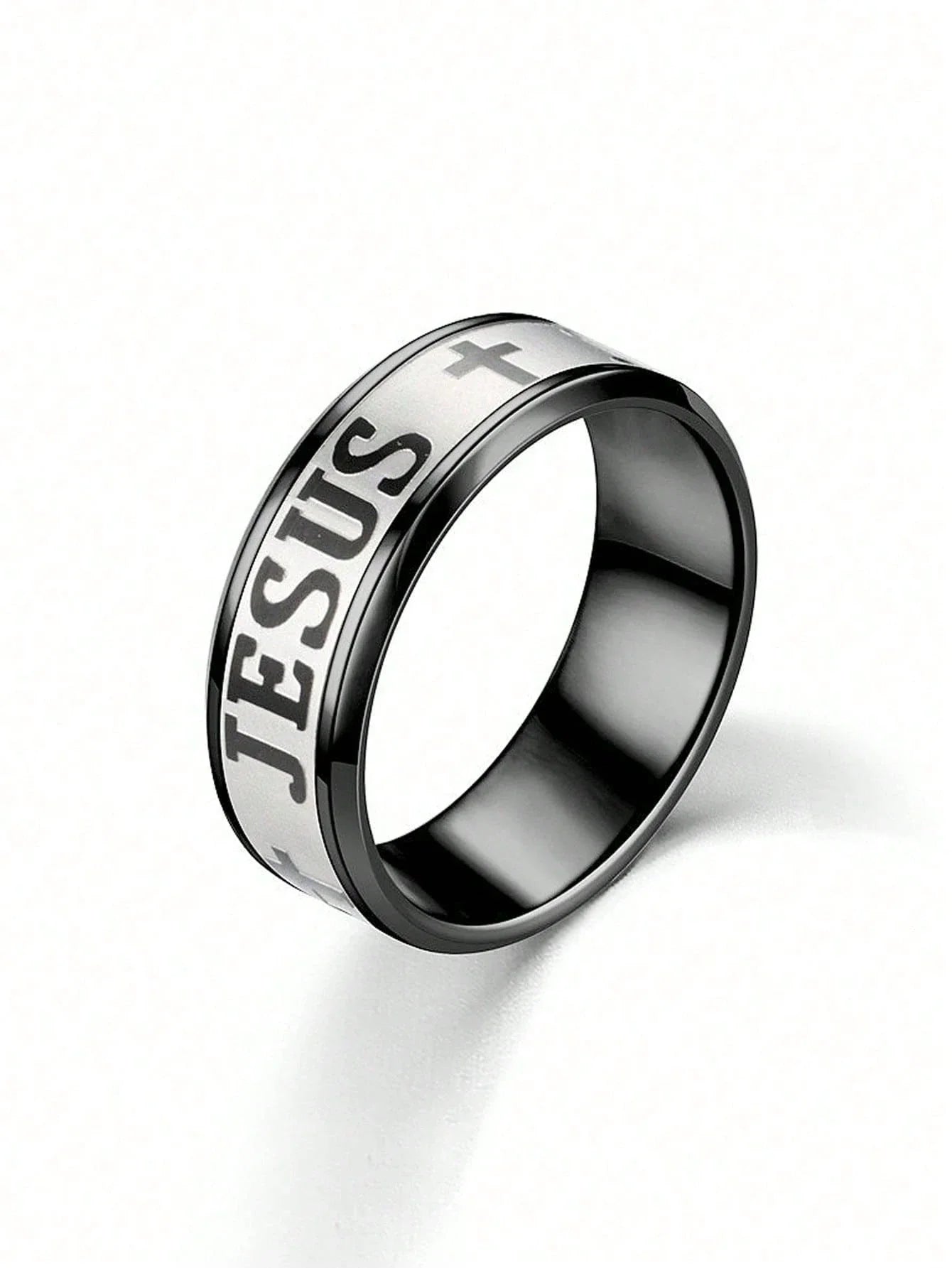 Titanium Steel Jesus Cross Ring