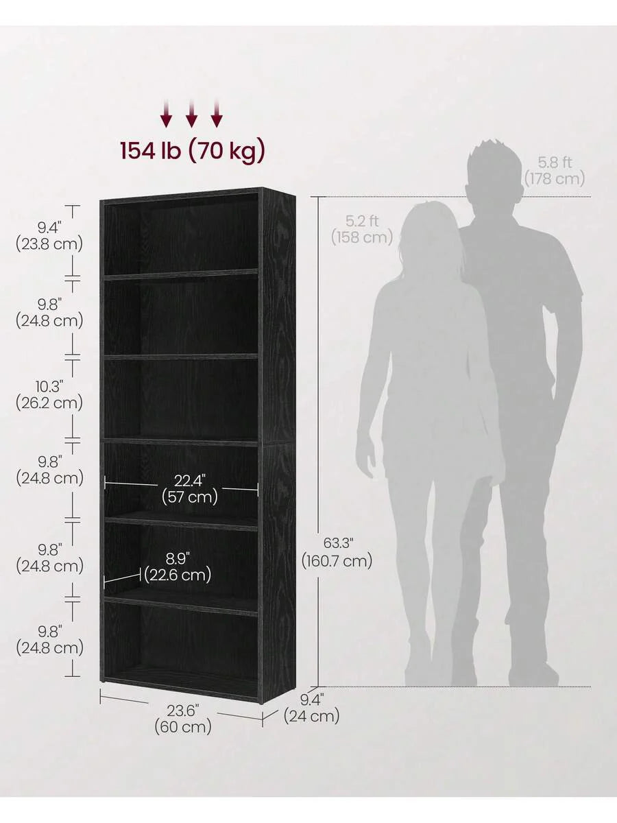 VASAGLE Bookshelf, 6-Tier Bookcase