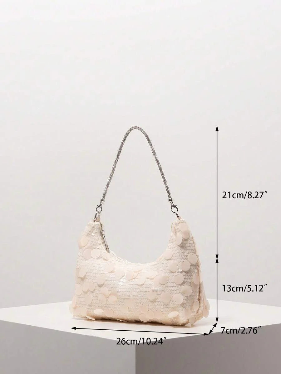 Random Pattern Shoulder Bag, Sequin Bag