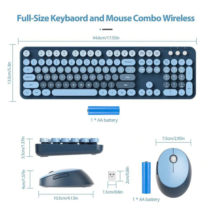 Wireless Keyboard And Mouse Set, Cute Keyboard And Mouse Combo