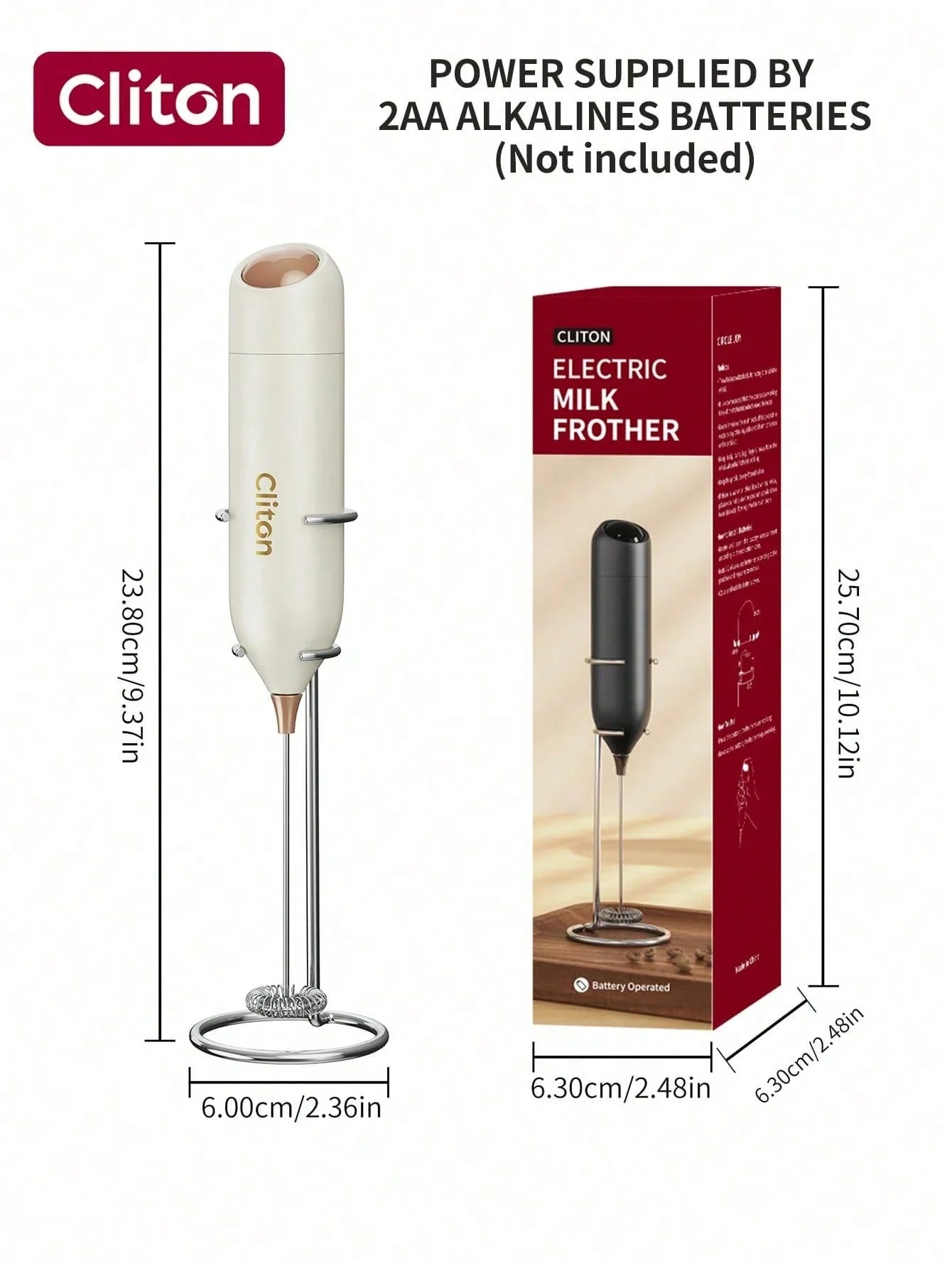 CLITON Battery-Powered Milk Frother
