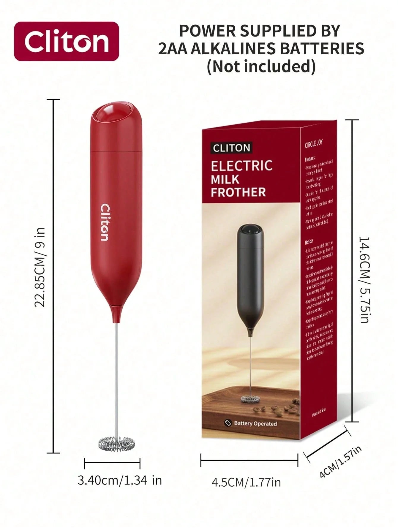 CLITON Battery Milk Frother