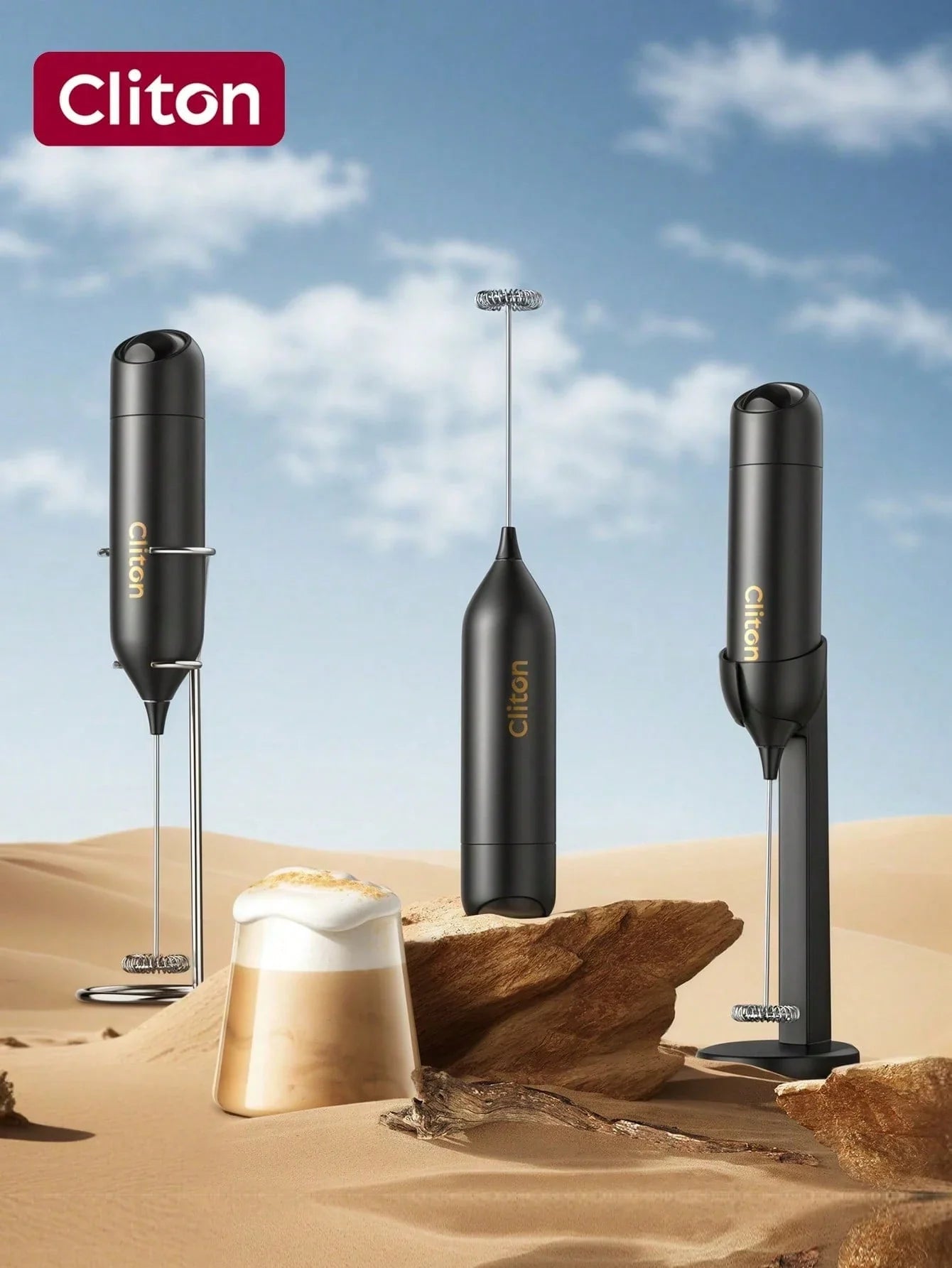 CLITON Battery-Powered Milk Frother