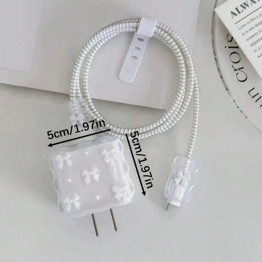Pearl Design Charger Set, Includes Charging Cable Protector