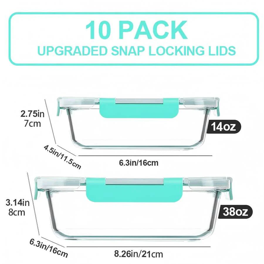 10/2pcs Set High Borosilicate Glass Food Storage