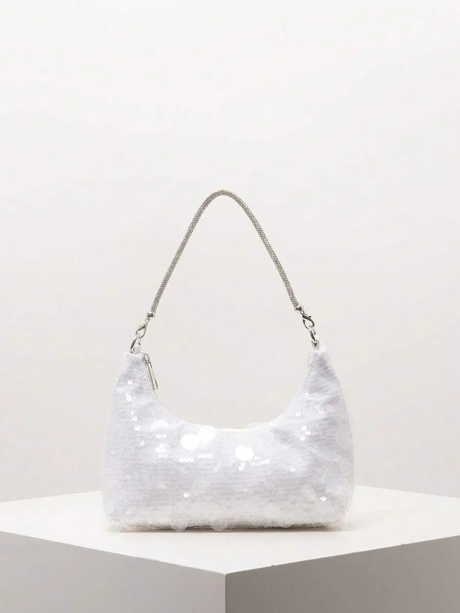 Random Pattern Shoulder Bag, Sequin Bag