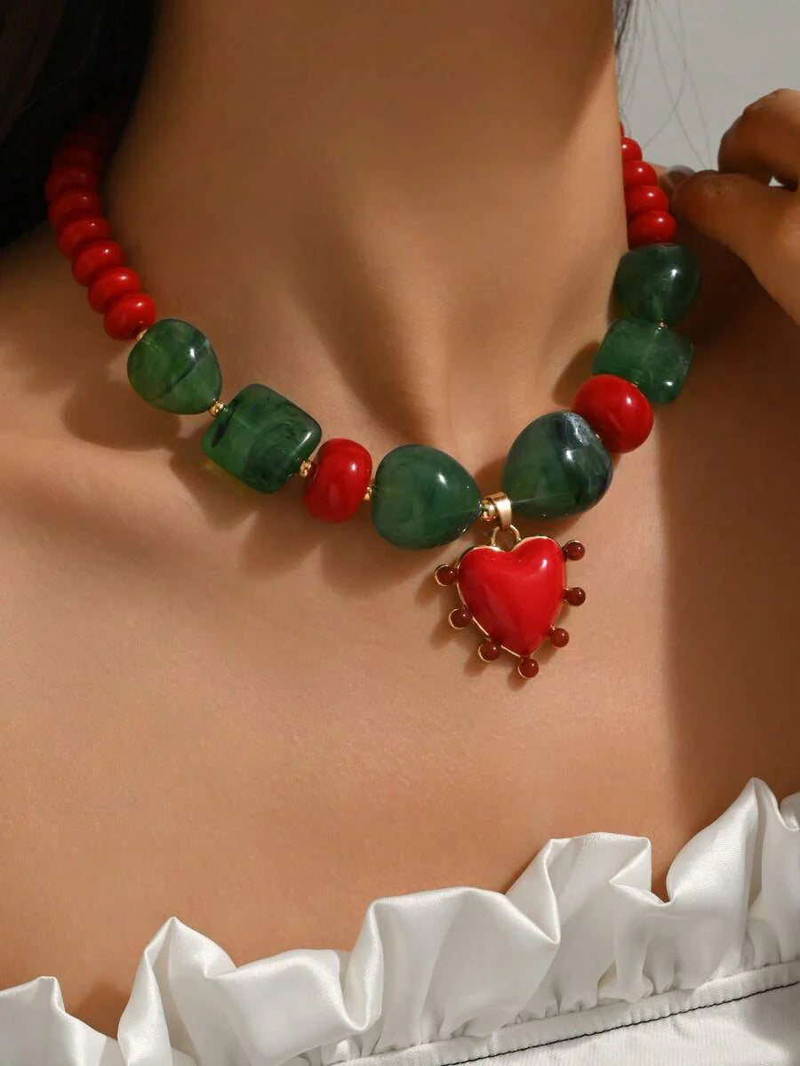 Elegant Fashion Gold Chain Plastic Orange Red Jelly