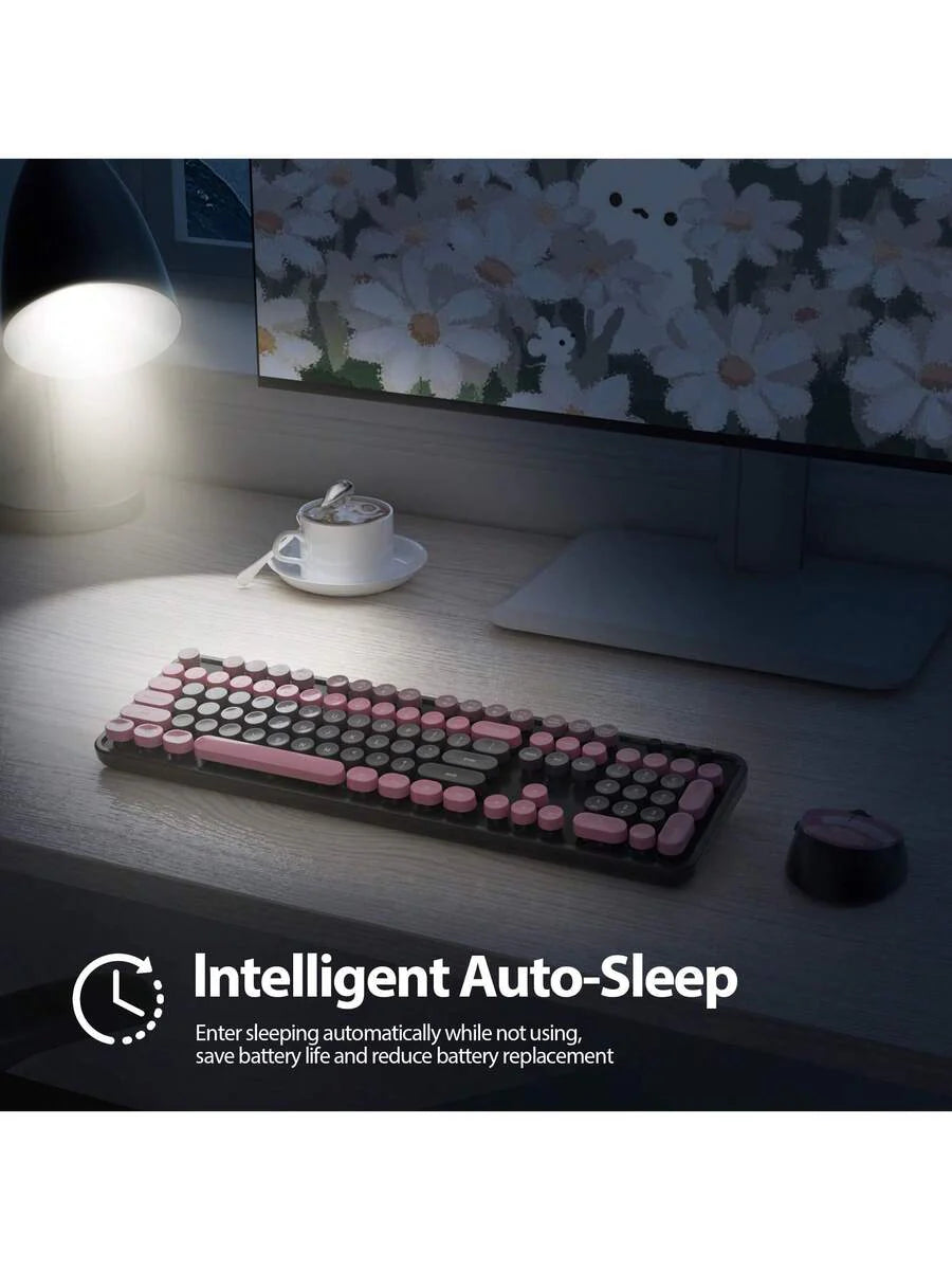 Wireless Keyboard And Mouse Set, Cute Keyboard And Mouse Combo