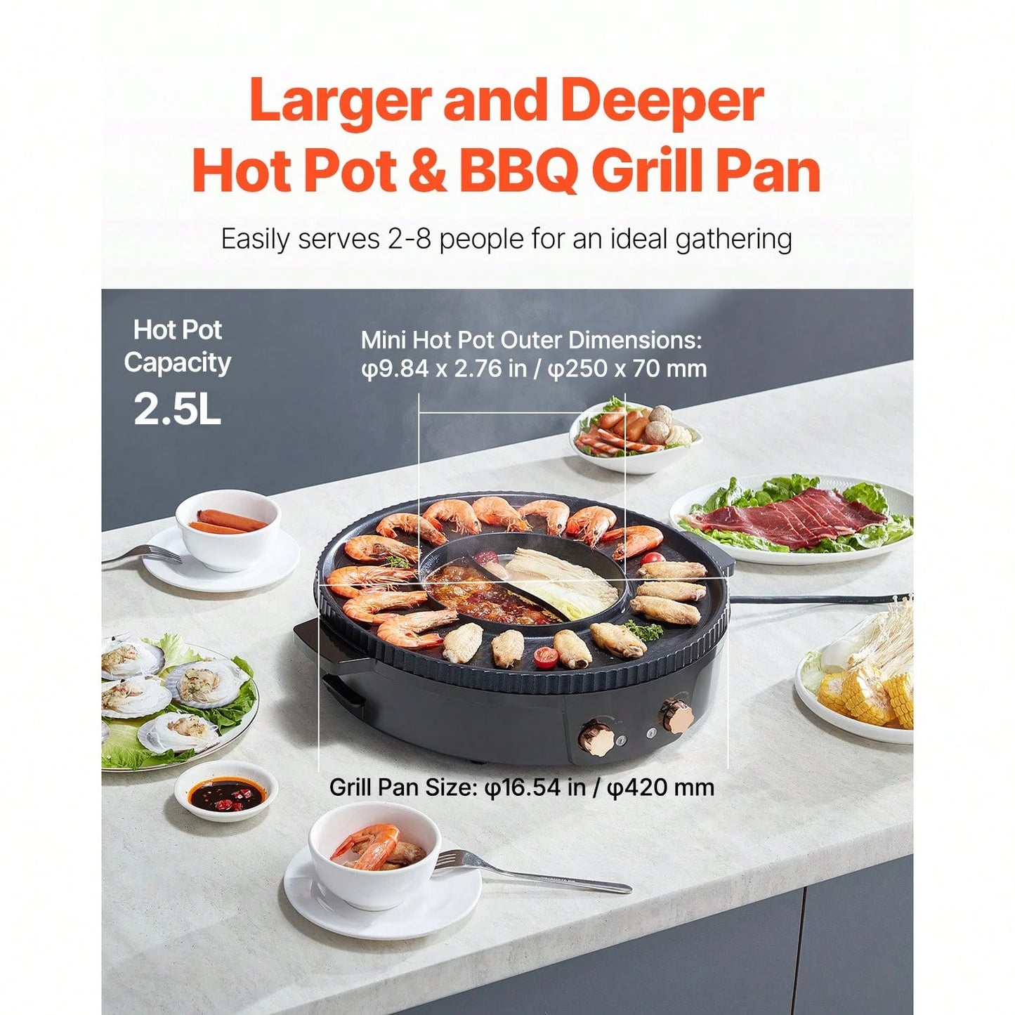 2-in-1 Electric Hot Pot Grill