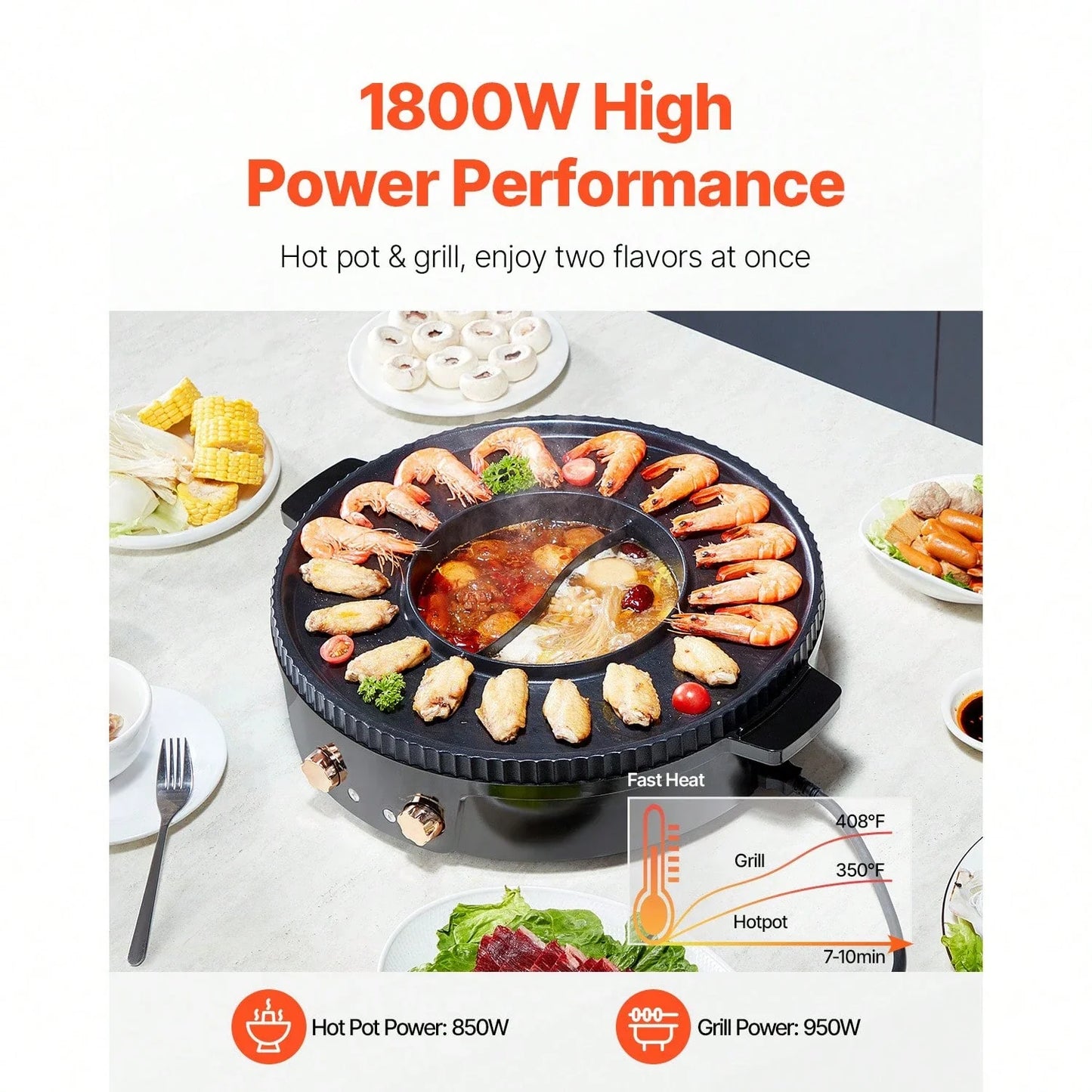 2-in-1 Electric Hot Pot Grill