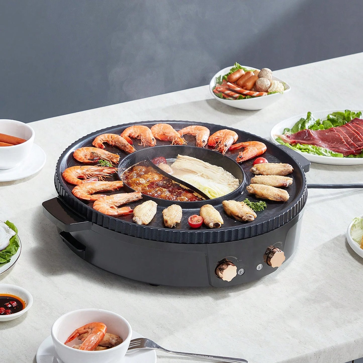 2-in-1 Electric Hot Pot Grill