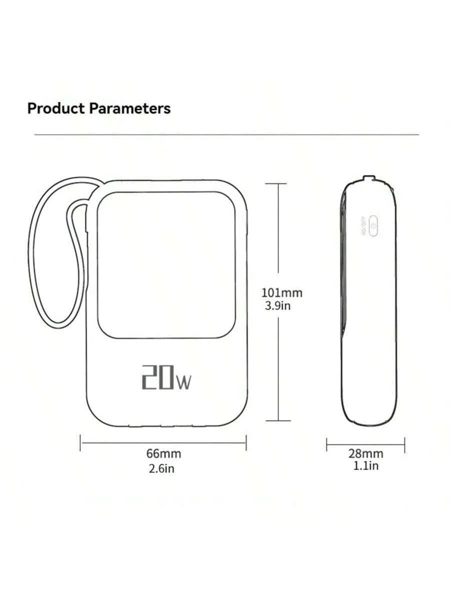Small Portable Charger Power Bank PD20w Fast Charging