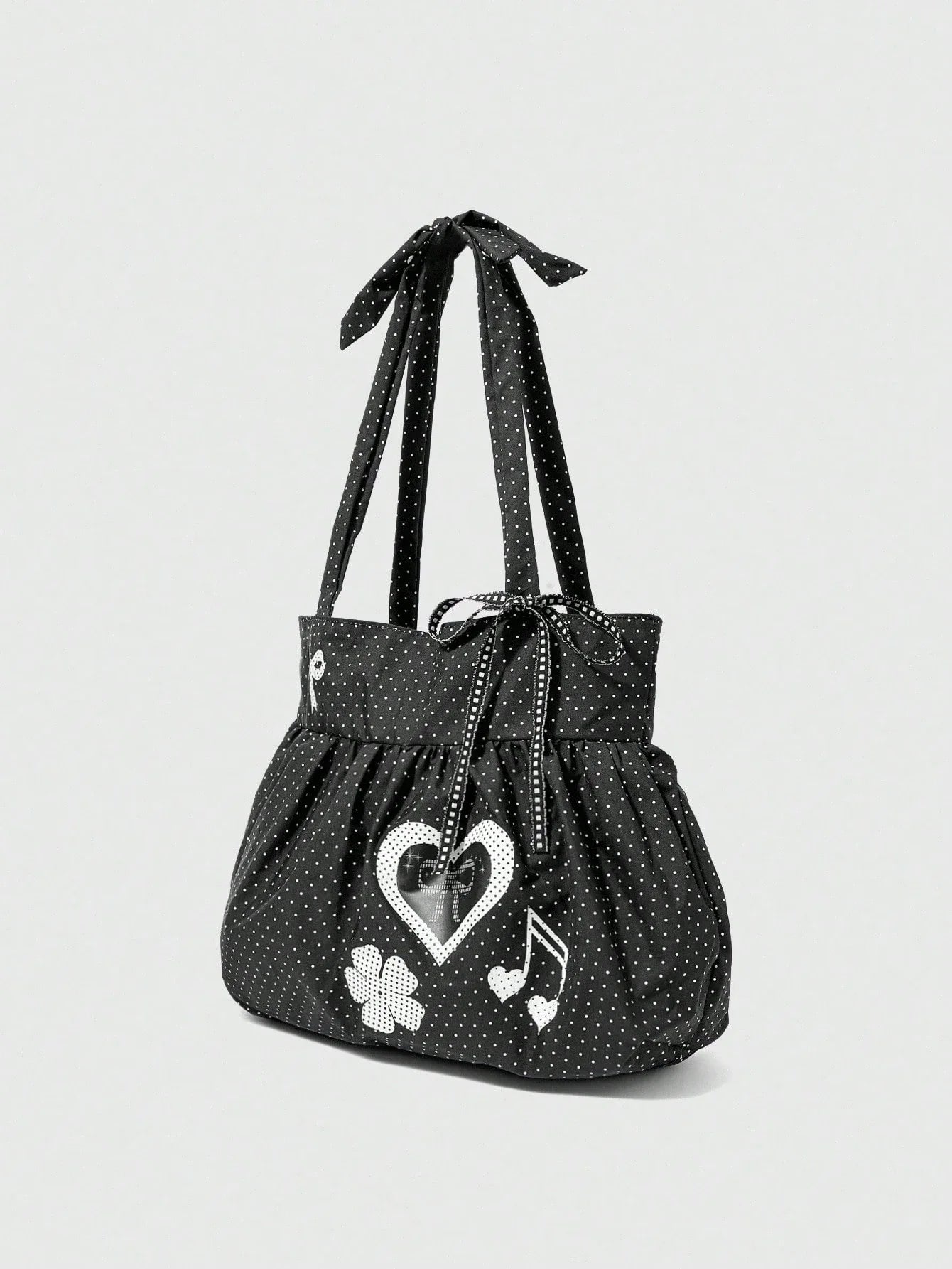ROMWE Anime Black Heart Shoulder Bag