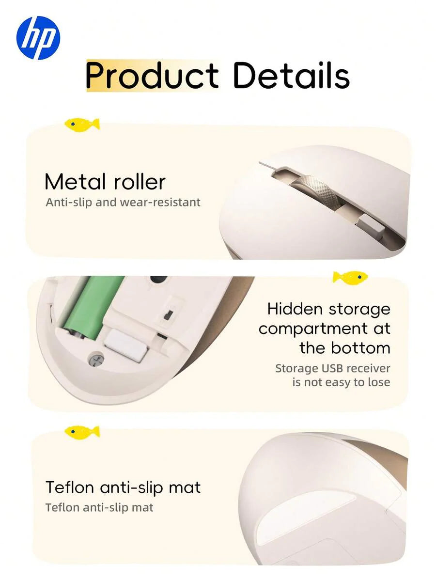HP Wireless Mouse, Cute Silent, 2.4GHz Stable Connection