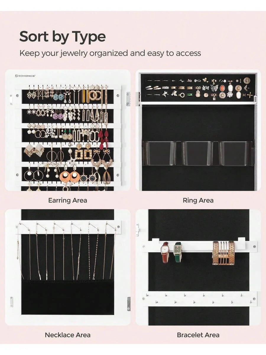 SONGMICS Mirror Jewelry Cabinet