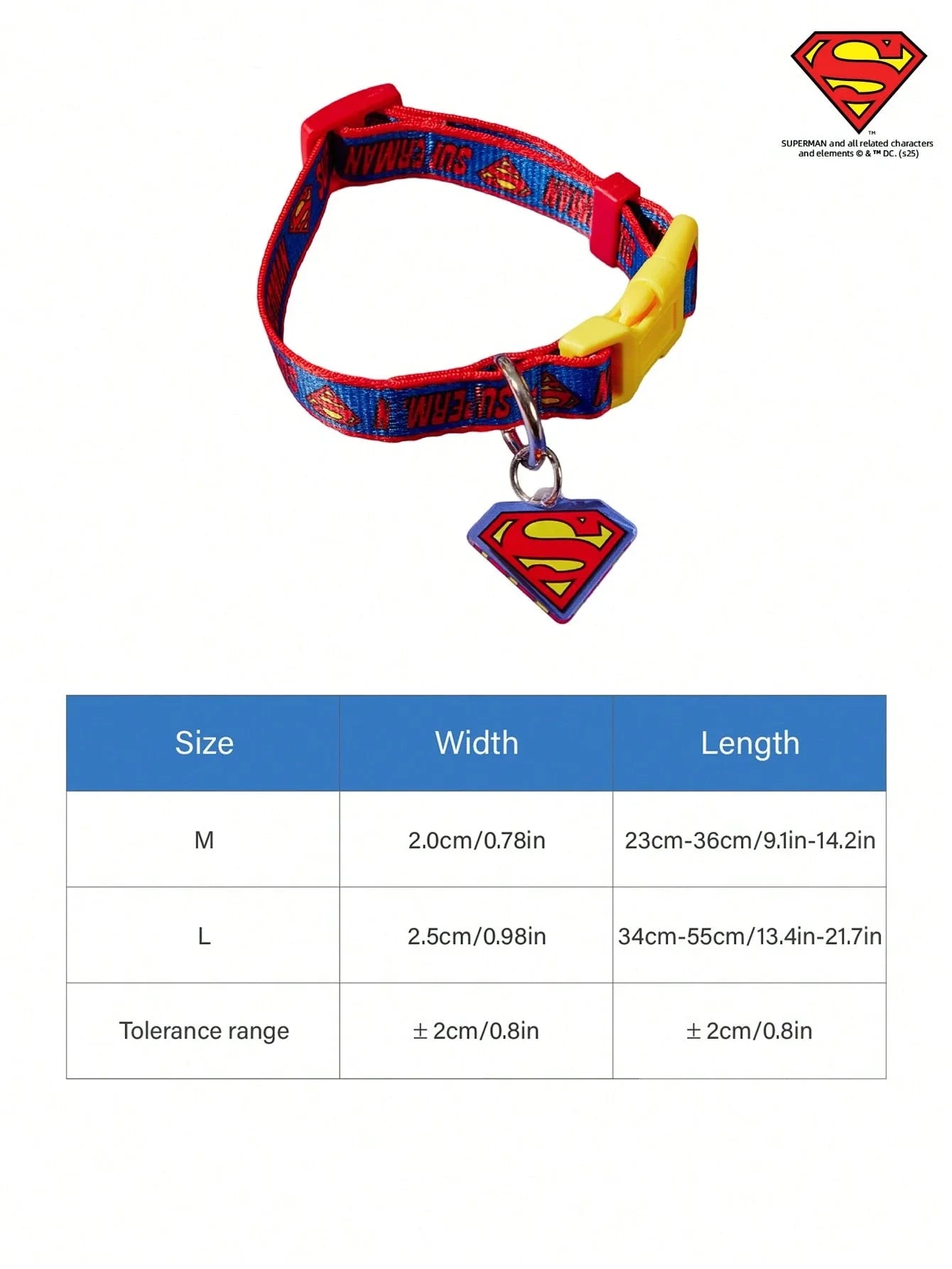 SUPERMAN PETSIN Dog Collar