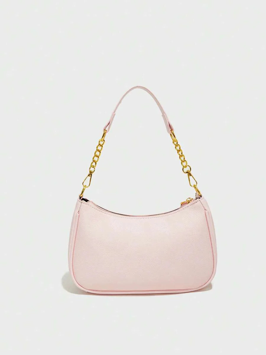 White Ladies' Shoulder Bag Made Of PU Material