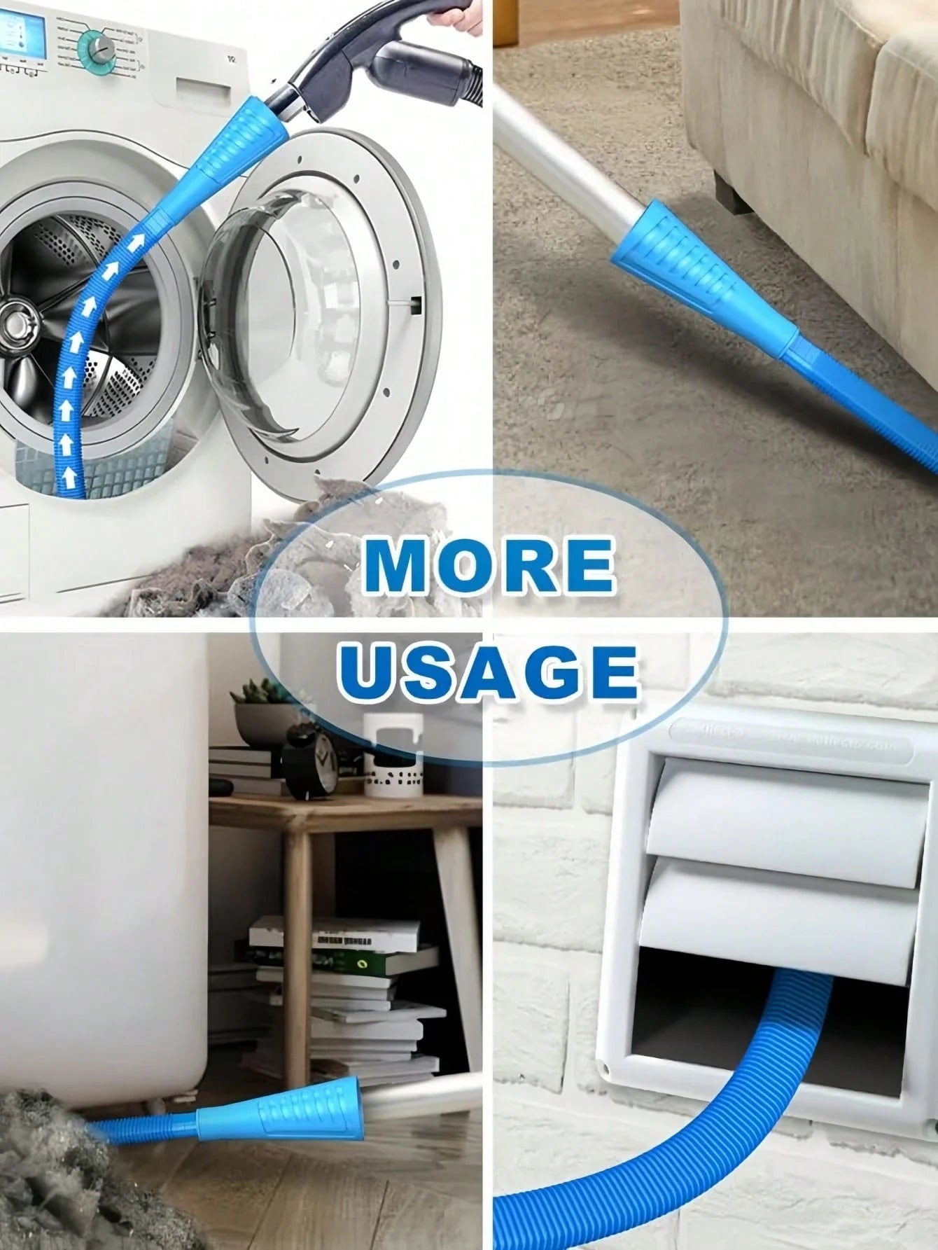 Flexible Dryer Lint Vacuum Attachment