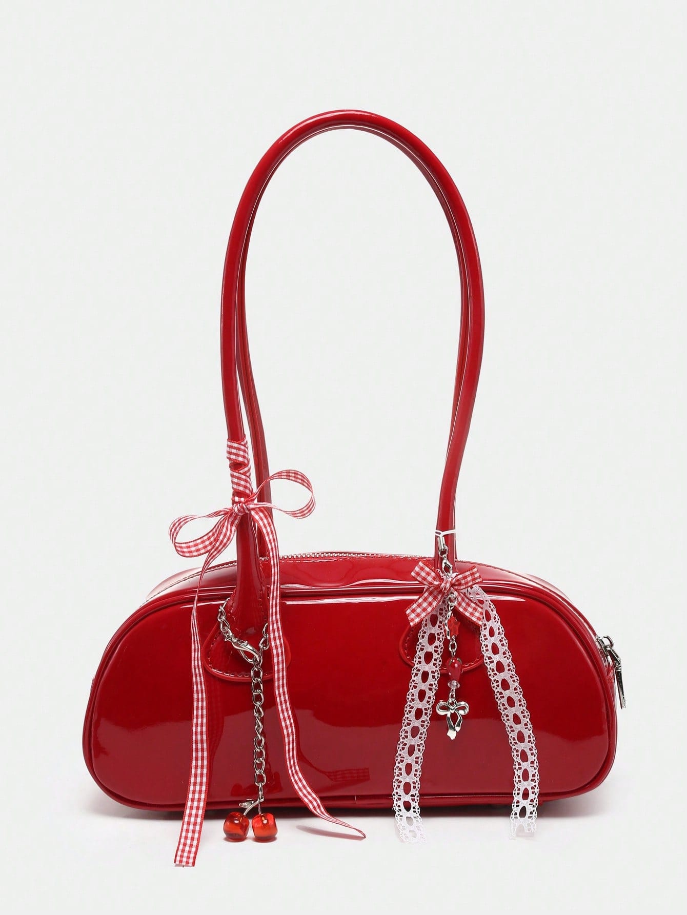 ROMWE Kawaii Plaid Bow Bag