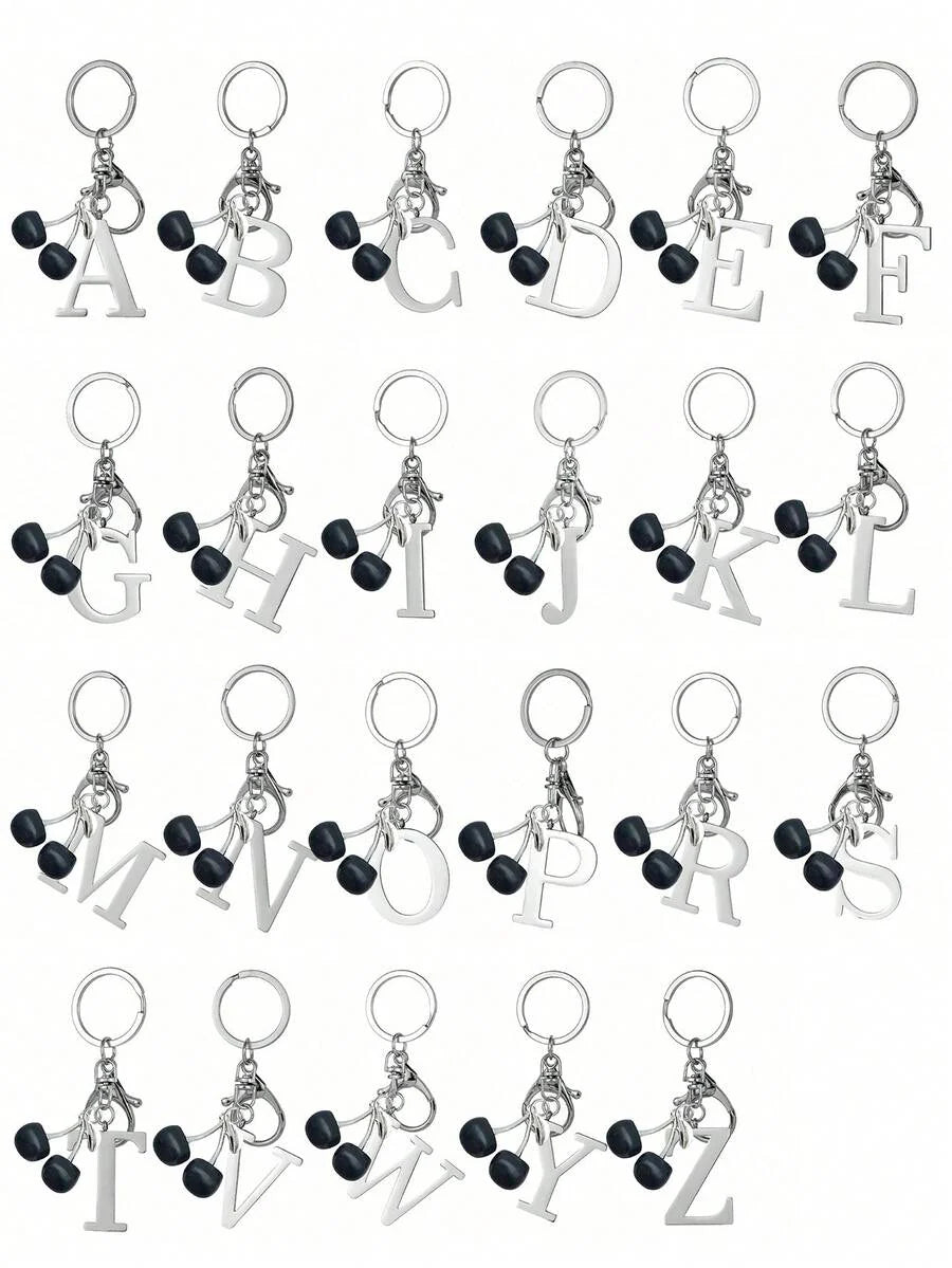 Elegant Metal Heart-Shaped Letter Keychain