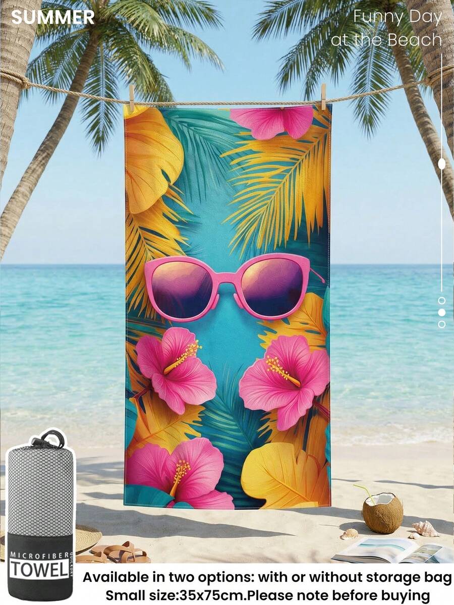 1pc Printed Beach Towel, Summer Fruit Pattern Swimwear