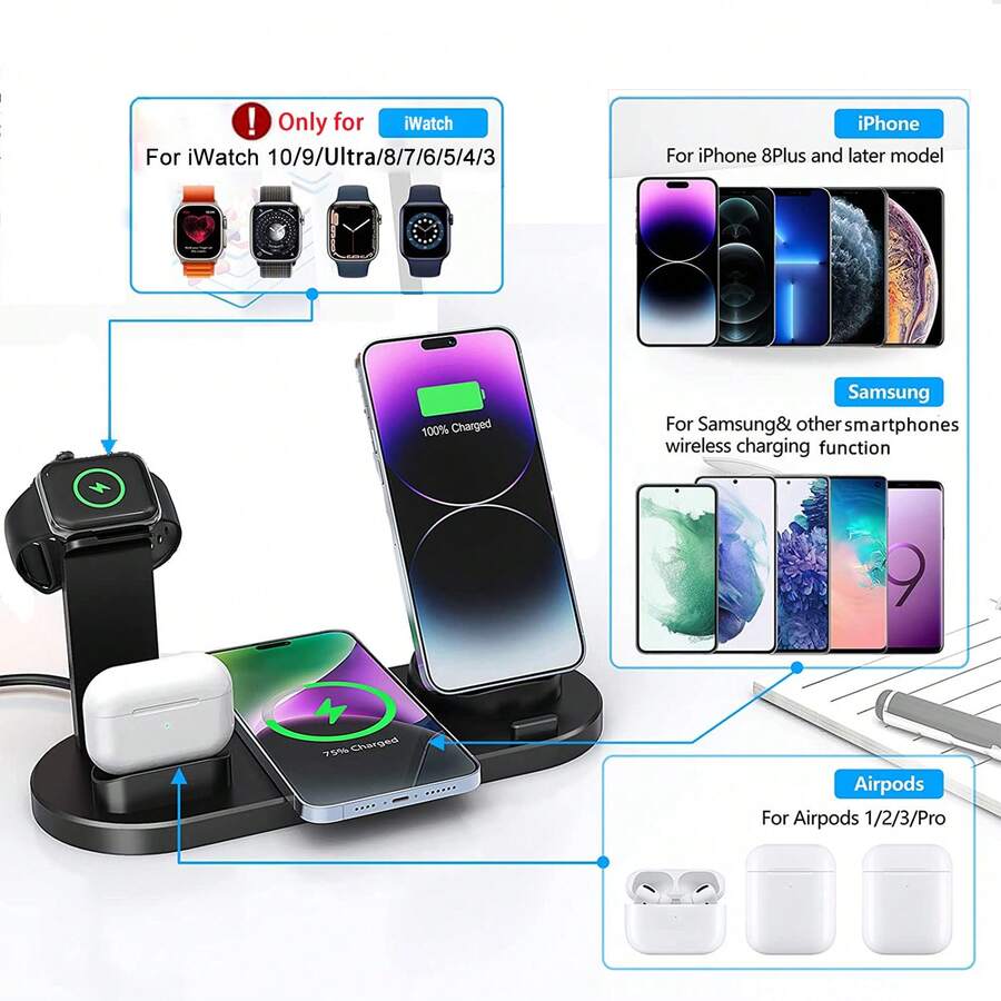 Fast Charging 3-In-1 Wireless Charger 3 In 1 Wireless Charger Station