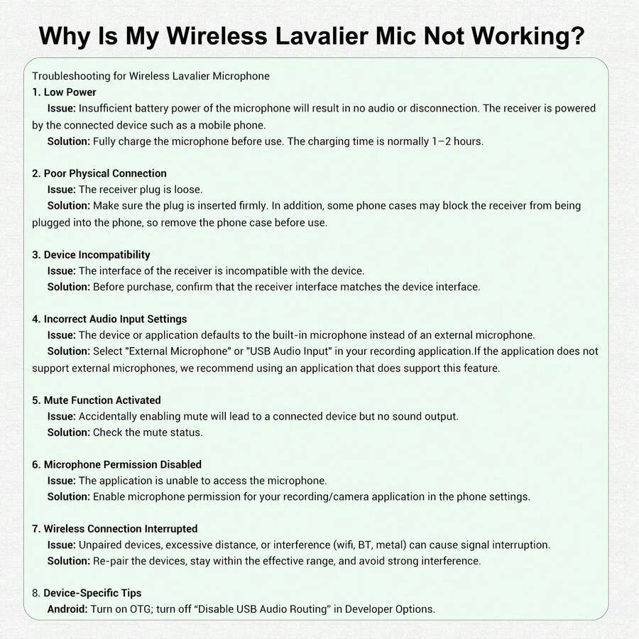 Updated Wireless Lavalier Microphone 2 Pack For IOS & Android