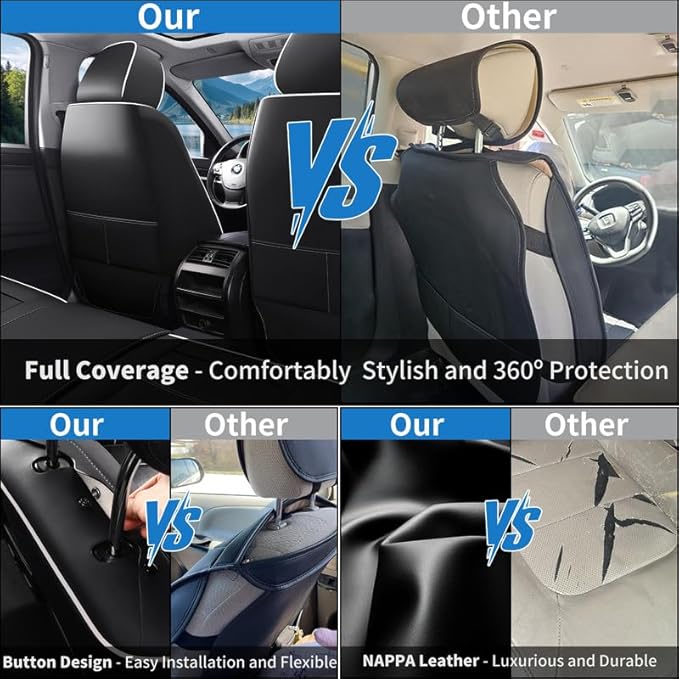 Car Seat Covers Custom Fit for Chevrolet/Chevy Sonic 2011-2020 , Premium Faux Leather Waterproof Car Seat Protectors with Lumbar Support, Breathable Anti-Slip Easy to install(Black&White,Full set)
