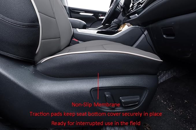 EKR Camry Car Seat Covers for Toyota Camry Hybrid LE,XLE 2012-2017 & Hybrid SE 2015-2017,Waterproof Leather Car Seat Cover Full Set for Trucks SUV-Faux Leather (Black/Gray)