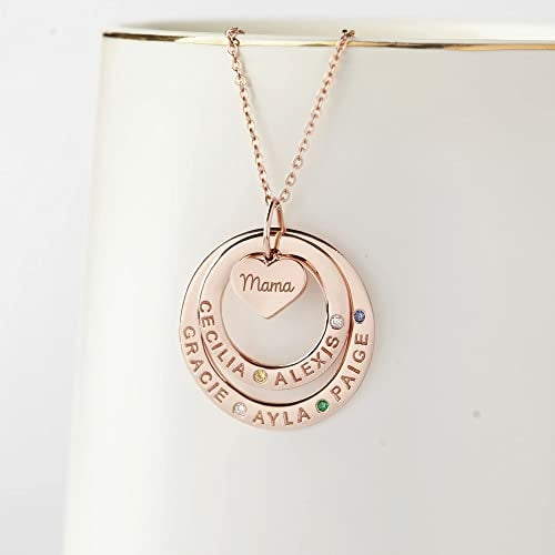 Grandma Birthstone Name Necklace