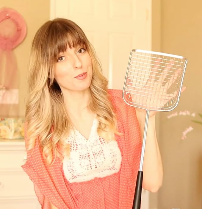 Sand Dipper Cat Poop Scooper & Chicken Poop Scooper - Rugged Big 6" Square Stainless Steel Long Handle for Home Kitty Litter Scoop & Farm Chicken Coop Scooper (Mid-Adjustable)