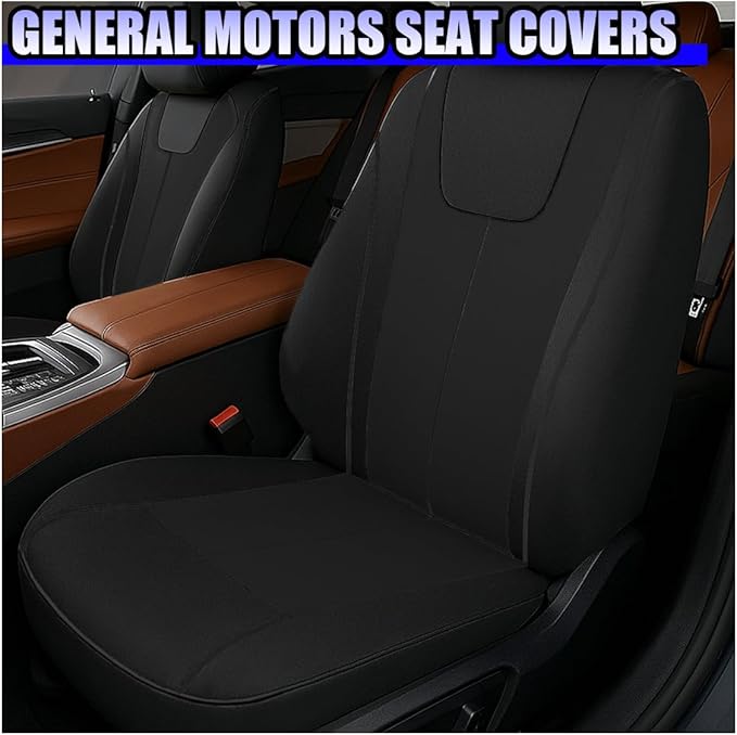 YoRise 2PCS Car Seat Covers, Comfortable Breathable Front Seat Covers, Highly Elastic Automotive Seat Protector Cover Accessories for RV, SUV, Truck, Sedan (Black)